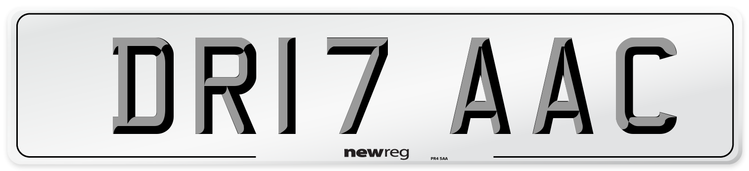 DR17 AAC Number Plate from New Reg